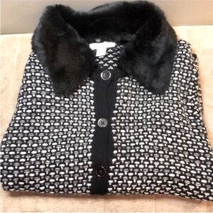 COLDWATER CREEK luxe tweed sweater/jacket 10/12